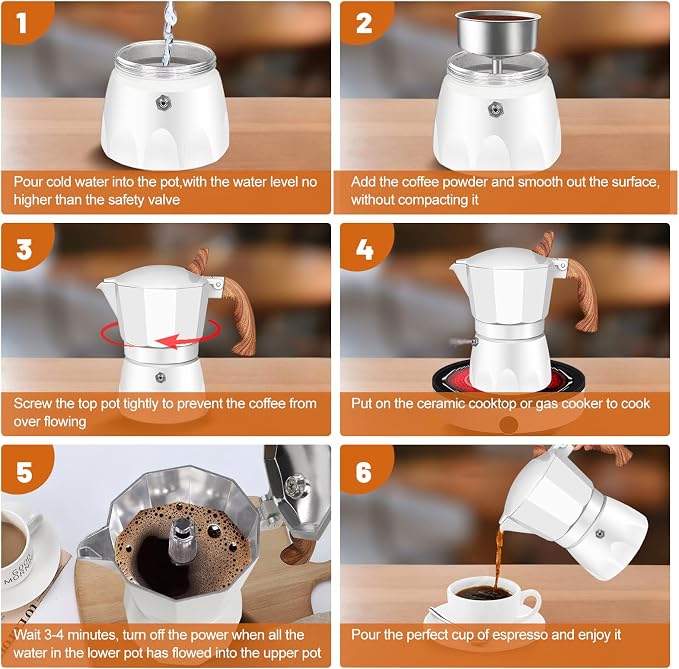 3 Cup Aluminum Espresso Stovetop Moka Pot Express Coffee Maker Percolator Italian Classic Mocha Coffee Machine for Italian and Cuban Cafe Brewing for Home & Camping 150ml 5oz