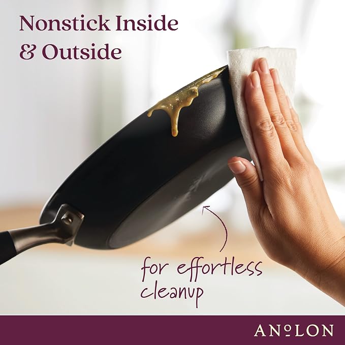 Anolon Advanced Home Hard-Anodized Nonstick Frying Pan, 8.5-Inch Egg Pan, Onyx