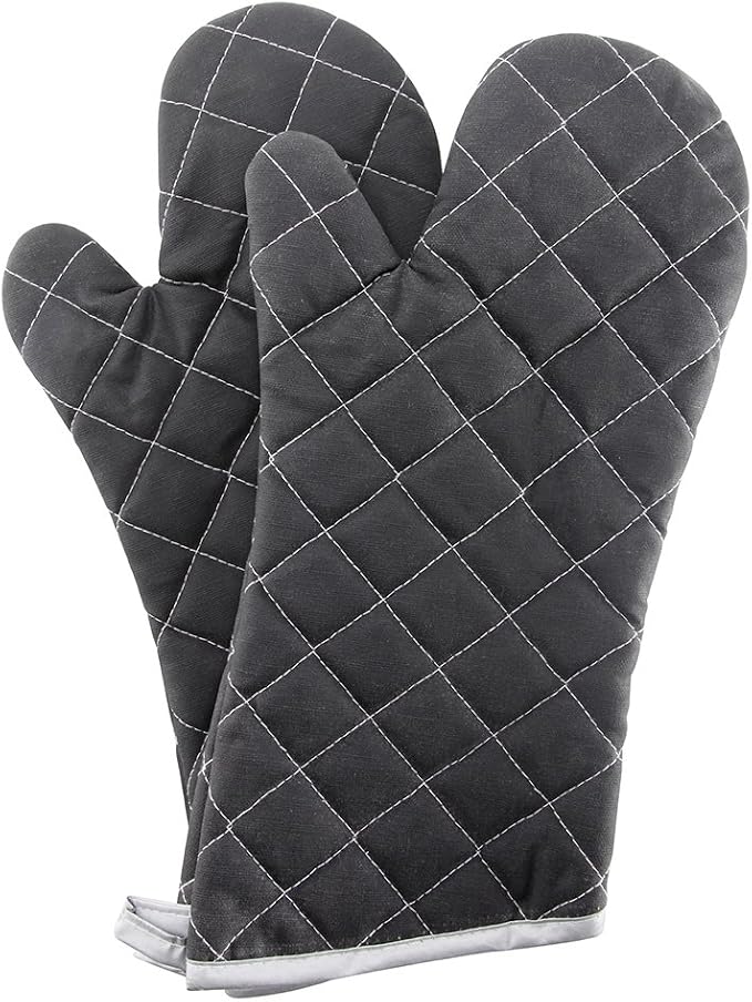ARCLIBER 15" 482°F Terry Cloth Oven Mitts 100% Cotton Set of 2 | Quilted Lining, 1 Pair, Heat Resistant, Classic, Cotton Blend, Cooking, Baking, Grilling, Non-Slip Grip
