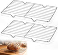 Lounsweer 2 Pack Cooling Racks, 5L x 10.5W x 1H Stainless Steel Wire Rack for Baking Sheet, Large Cookie Cooling Rack, Oven Safe Cooking Racks for Sheet Pan, Dishwasher Safe, Fits Third Size Pans