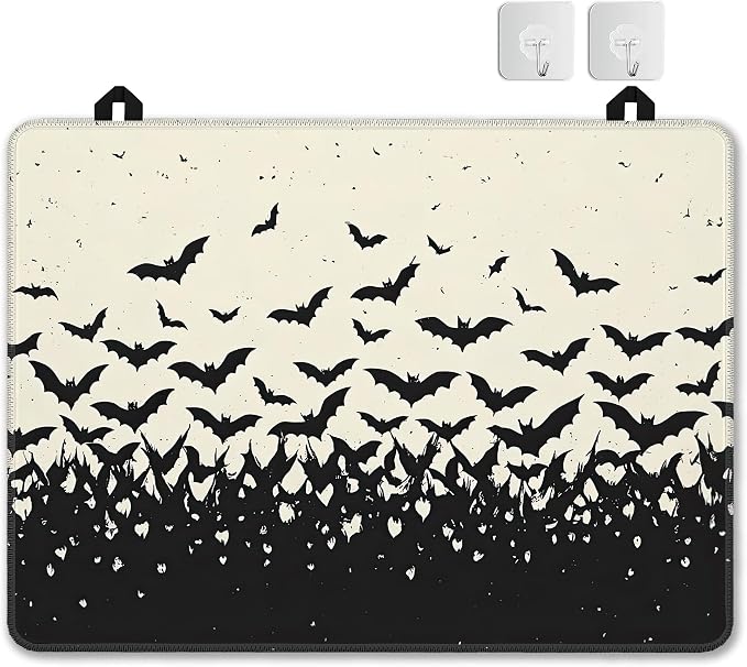 Electric Stove Top Cover,Gothic Bats Stove Cover for Glass Top Electric Stove,Halloween Heat Resistant Flat Top Stove Mat Countertop Protector, 28 x 20 Inch