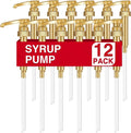 VOISEN Coffee Syrup Pumps, 12 Pack Gold Syrup Pump, Skinny Syrup Pump for 750ml 25.4oz Syrup Bottle, Syrup Pumps Dispenser for Kitchen Dinning Coffee Bar Drinking Mixes,DaVinci,Jordans | Skinny Syrup Pump for 750ml 25.4oz Syrup Bottle, Syrup Pump Dispe...