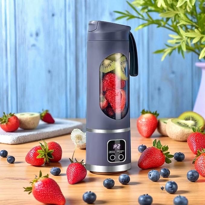 Portable Blender for shakes and Smoothies, 15.2 oz personal blender with USB Rechargeable battery 12 stainless steel blades. (Purple)