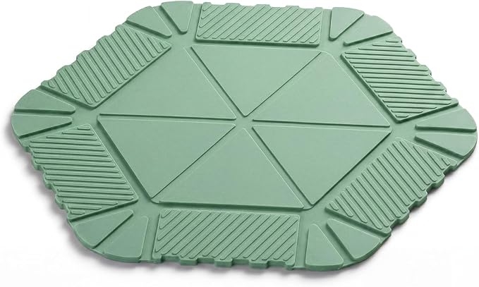 Magnetic Silicone Trivet Mat - Heat Resistant Hot Pad for Hot Dishes, Pots & Pans, Non-Slip Table & Countertop Protector (Green, Hexagon)
