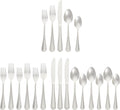 Amazon Basics Silverware Set, Stainless Steel Flatware, Dishwasher Safe, Service for 4, 20-Piece Forks and Spoons, Crown Edge, Everyday Use