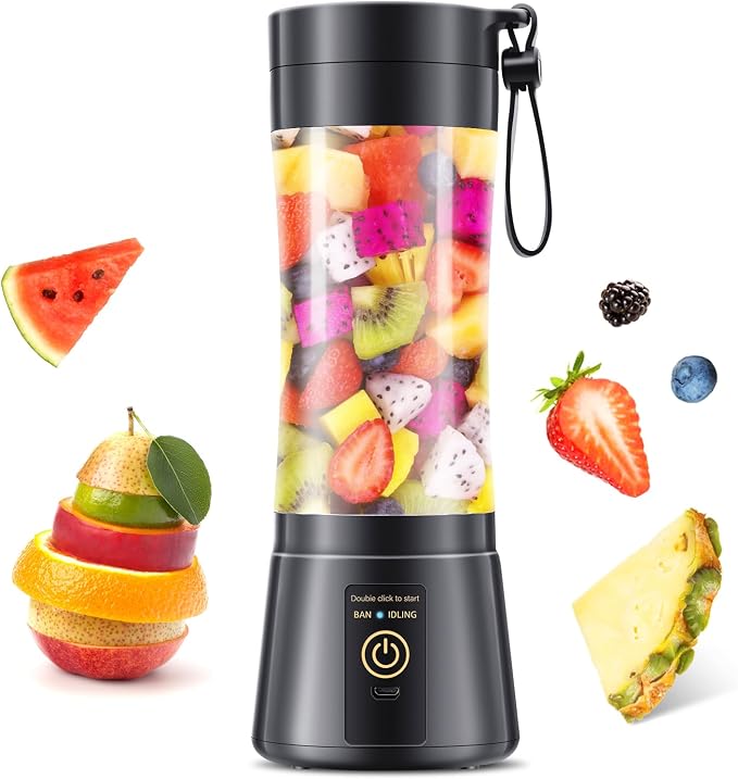380Ml Personal Size Portable Blender - Mini Blender Smoothies and Shakes, BPA Free Traveling Juice Cup with Powerful Blending, Freshly Squeezed in Sports/Travel
