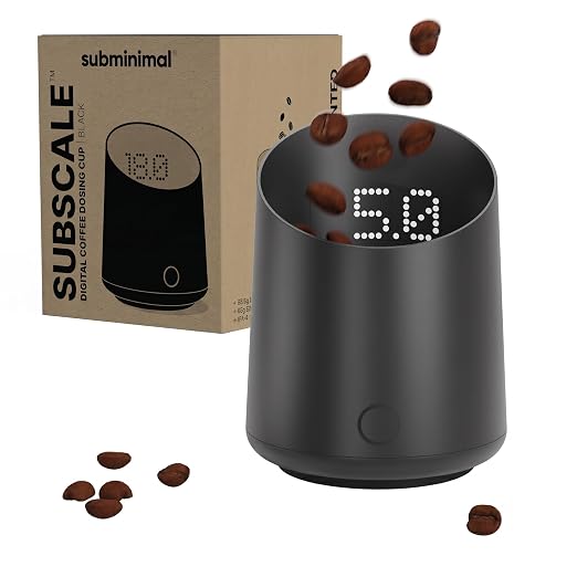 Subminimal SubScale Digital Dosing Cup with LED Display - Black | Sleek & precise scale, dosing cup accessories, measures coffee grounds for espresso