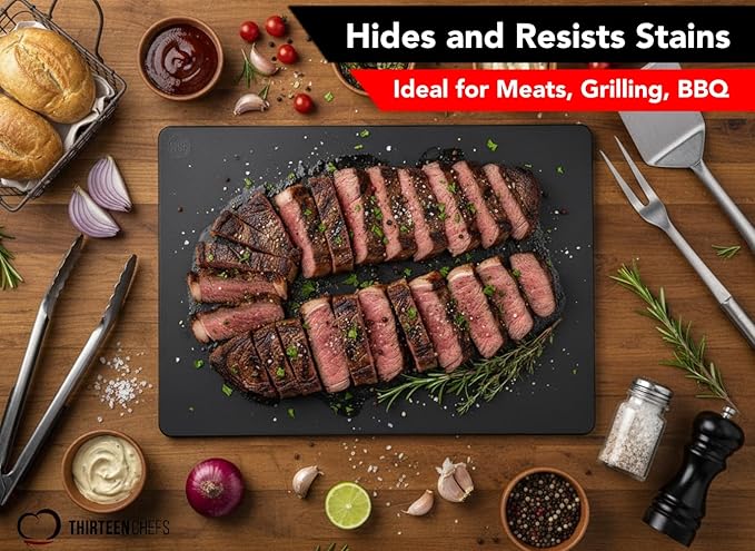 Black Plastic Cutting Board - 18 x 12 Inch Large, 1/2" Thick HDPP Poly for Restaurants and Commercial Kitchens, NSF Stamped