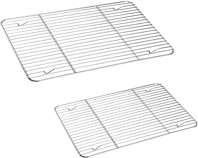 TeamFar Cooling Rack, 15"/11" Stainless Steel Wire Baking Rack, 2PCS | for Cooking Roasting Grilling, Fit for Oven Pan, Oven & Dishwasher Safe, Non-toxic & Heavy-Duty