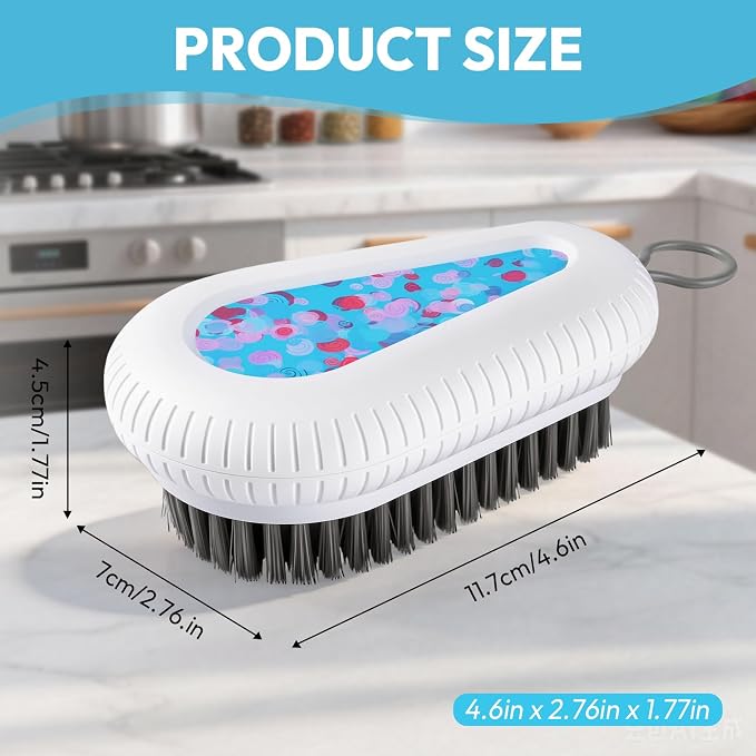 Fruit and Vegetable Brush, Multi-Purpose Produce Scrubber Brush with Non-Slip Handle & Hanging Loop