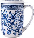 AmorArc Tea Cup With Infuser and Lid, 18oz Loose Leaf Tea Mug With Steeper | Porcelain Tea Mug With Infuser and Lid, Large Strainer Tea Cup with Lid for Tea, Coffee Mug for House-warming Birthday Gift