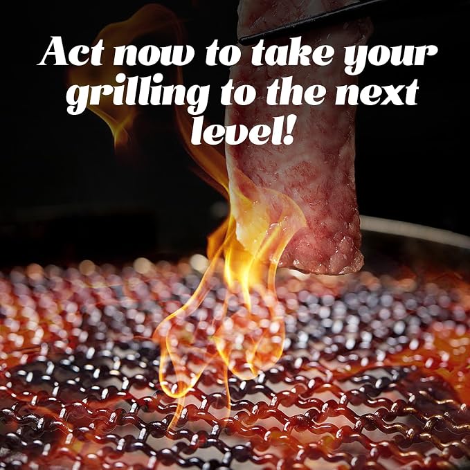 Grill Topper, 20 Pcs Disposable Grill Grates, 11.8 x 15.7 Inch Baking Rack | Toss after one cook, no scrub brush, fine grid holds small bites, galvanized iron mesh fits charcoal, gas, smoker grates