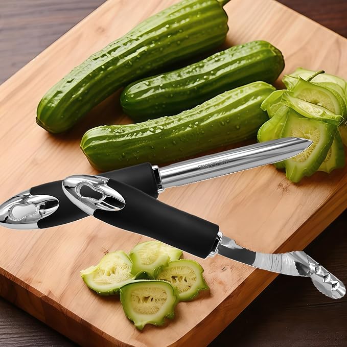 2Pcs Jalapeno Pepper Corer Zucchini Cucumber Corer Tool with Serrated Slice & Rubber Handle Stainless Steel Pepper Seed Remover for Kitchen Deseeder or Slice off Vegetables Tops