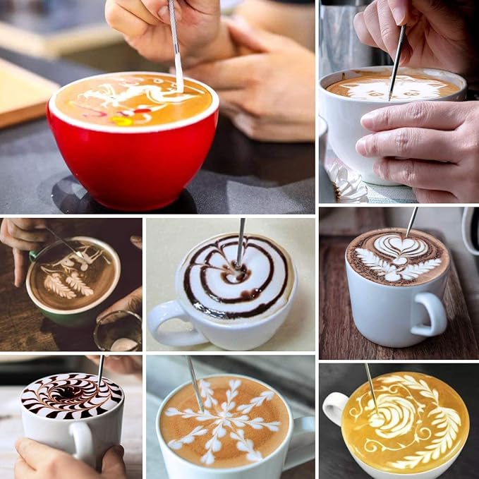 32oz Milk Frothing Pitcher, Stainless Steel Espresso Latte Cup Steaming Pitcher Creamer Cup, Milk Frother Cup Espresso Machine Accessories Barista Tools Jug for Coffee Cappuccino with Latte Art Pen