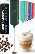 Mini & Mighty Milk Frother Wand – Powerful Handheld Coffee Frother, Battery Operated Drink Mixer – Compact Pocket Size – Detachable Whisk for Latte, Cappuccino, Matcha, Hot Chocolate