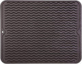 MicoYang Silicone Dish Drying Mat — Quick-Dry Ridges Counter & Sink Pad, Heat-Resistant Trivet to 450°F, Non-Slip & Dishwasher Safe, Roll-Up Storage, 18 Colors & 9 Sizes (Coffee, 16"×12")