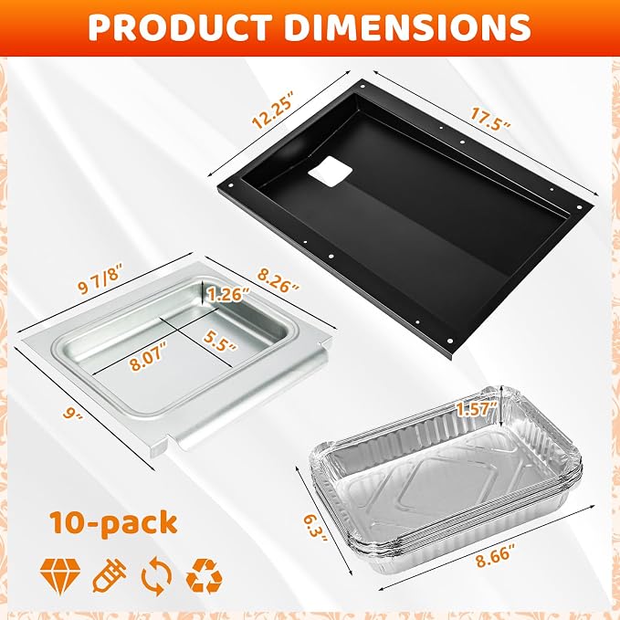 Uniflasy 69804 Grease Tray with 67047 Catch Pan for Weber Spirit 300 Series Gas Grills,Spirit E310 E320 E330 S310 S320 S330 Grills,Drip Tray with 10 Pack Aluminum Foil Liner,Replace Weber 69804 67047 | Spirit E310 E320 E330 S310 S320 S330 Grills,Drip T...