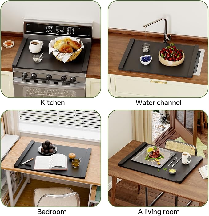 Noodle Board Stove Covers, Stove Top Covers For Electric 30"L X 22"W, Stove Top Covers For Gas Burners, Sink Cover For Counter Space，Durable Easy Clean Countertops, Farmhouse Decor Tray