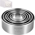 5 Pcs Stainless steel Cookie Cutters Set, Graduated Round Biscuit Cutter Used for Making Sandwich, Cake, Fried Egg, Doughnut, Dumpling Wrapper - Professional Baking Dough Tools