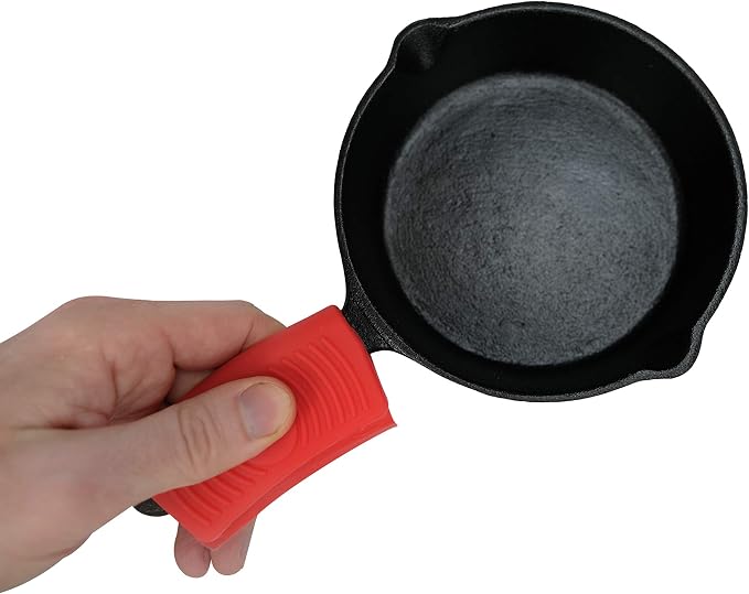 Silicone Hot Handle Holder (2-Pack) for Cast Iron Woks, Pots, Dutch Ovens, Small Skillets, Assist Handle, Oven Trays, Plates - Potholders - Red