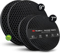 Silicone Trivet Mats - Walfos Heat Resistant Pot Holders Set, 4pcs 2 Sizes 7 Inch & 9 Inch, Multipurpose Non-Slip Hot Pads for Hot Pot, Hot Dishers, Jar Opener, Food Grade & BPA Free (Black)