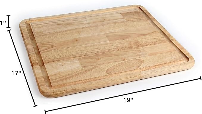Camco - Hardwood Cutting Board and Stove Topper with Non-Skid Backing, Includes Flexible Cutting Mat (43753) | Includes flexible cutting mat to protect wood finish, will not dull knives, eliminates rattles, 17 x 19-1/2 x 3/4 in