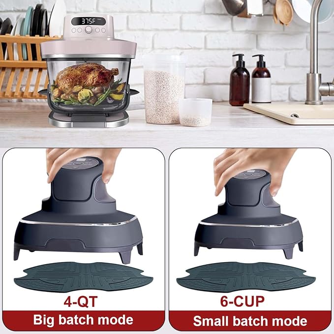 YuCool Air Fryer Trivets Silicone for Ninja Crispi, Hot Pads for Ninja Crispi Glass Air Fryer Accessories, Heat-Resistant, Non-Slip, Protection for Countertop, Blue