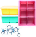 Excnorm Silicone Ice Cube Trays 3 Pack - Large Size Silicone Ice Cube Molds with Leak Proof Removable Lid Square Ice Cube Tray And BPA Free for Cocktail,Whiskey, Stackable Flexible Ice