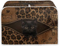 Black Cat Print Bread Machine Cover 2 Slice Leopard Print Toaster Oven Dust Covers Anti Fingerprint Protective Cover for Kitchen