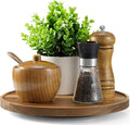10” Acacia Wood Lazy Susan Turntable Organizer for Cabinet - Round Wooden Lazy Susan Organization and Storage for Pantry Table Kitchen Countertop Cupboard Coffee Bar Farmhouse Decor
