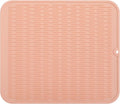 MicoYang Silicone Dish Drying Mat for Multiple Usage,Easy clean,Eco-friendly,Heat-resistant Silicone Mat for Kitchen Counter or Sink,Refrigerator or Drawer Liner Pink XL 18 inches x 16 inches