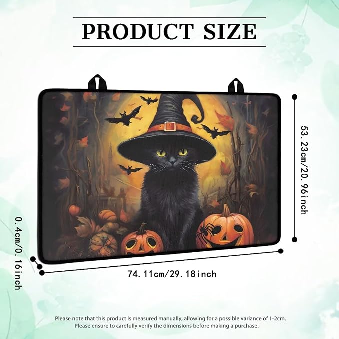 Black Cat Pumpkin Print Top Cover for Electric Stove, 30 x 21 Inch Stove Top Protector, Ceramic Glass Electric Stove Top Cover, Glass Stove Top Protector Halloween Kitchen Decor