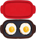 Quick-Heat Microwave Egg Cooker, Portable Poacher/Fryer Egg, Egg Cooker for Breakfast Sandwiches Maker for 2 Eggs, for Kitchen, Travel, Gifts Dishwasher-Safe (red)
