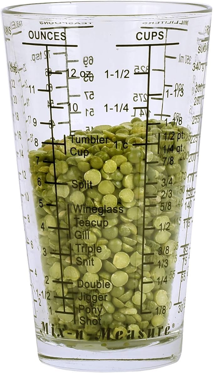 Kolder 26100 Mix N Measure Glass, Heavy Glass, Multi-Purpose Liquid and Dry Measuring Cup