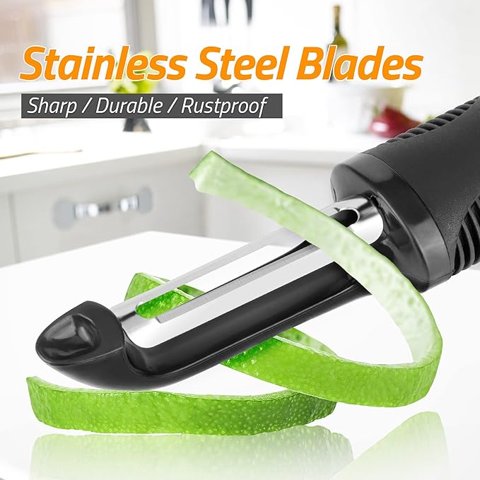 -BINGBING- Vegetable Peeler, Stainless Steel Potato Peeler with Sharp Blade | Kitchen Gadget, Handheld Fruit Peeler, for Carrot, Apple, Cucumber, Daily Cooking Tool