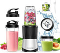 Consciot 11-Piece Blender for Kitchen and Personal Size, 900 Peak Watts | Blend Shakes & Smoothies, Frozen Drinks, Baby Food, Spreads & More, 3 Portable BPA-Free To-Go Cups, 2 Spout-Lids & 1 Flat-Lid