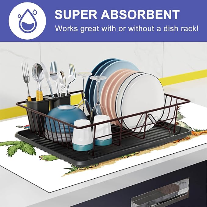HOMETITUTE Tropical Band Stove Top Cover 28x20 Diatomite Heat Resistant Mat