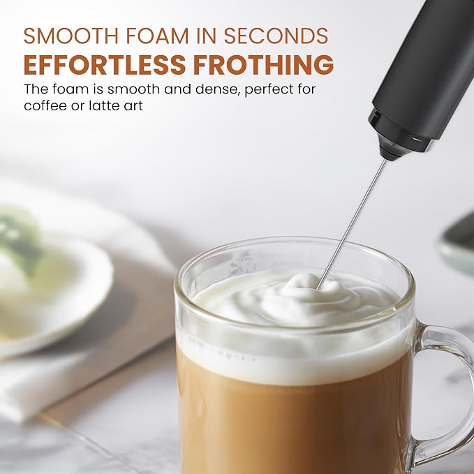 Portable Travel Frother with Case Mini - Rechargeable Handheld Milk Frother with Cover - Coffee Mixer Wand - Wisking Tool Electric Whisk - Coffee Stirrers Electric Whisker - Drink Mixer Handheld