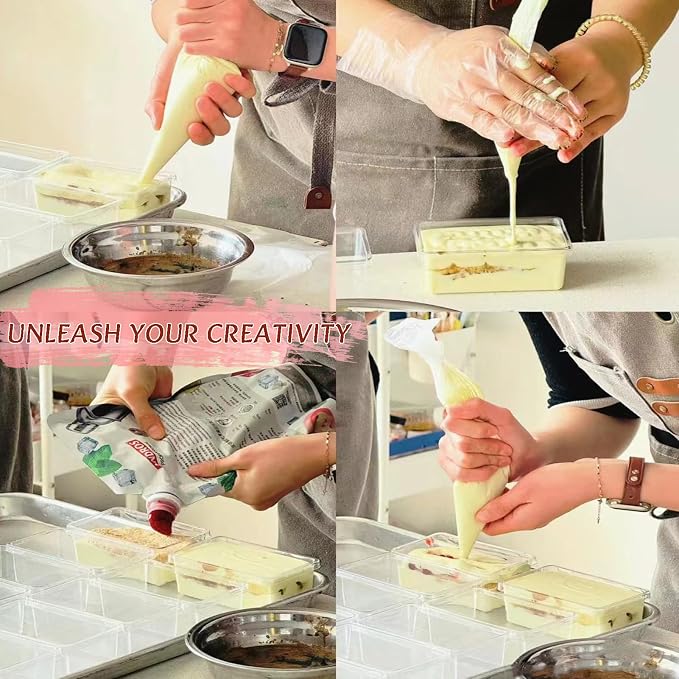 24 Inch Disposable Piping Bags, 100 PCS Large Icing Bags | Large Tipless Pastry Bags with Thickened, Non-slip, Anti-burst Design for Royal Icing, Cake Decorating and Baking.