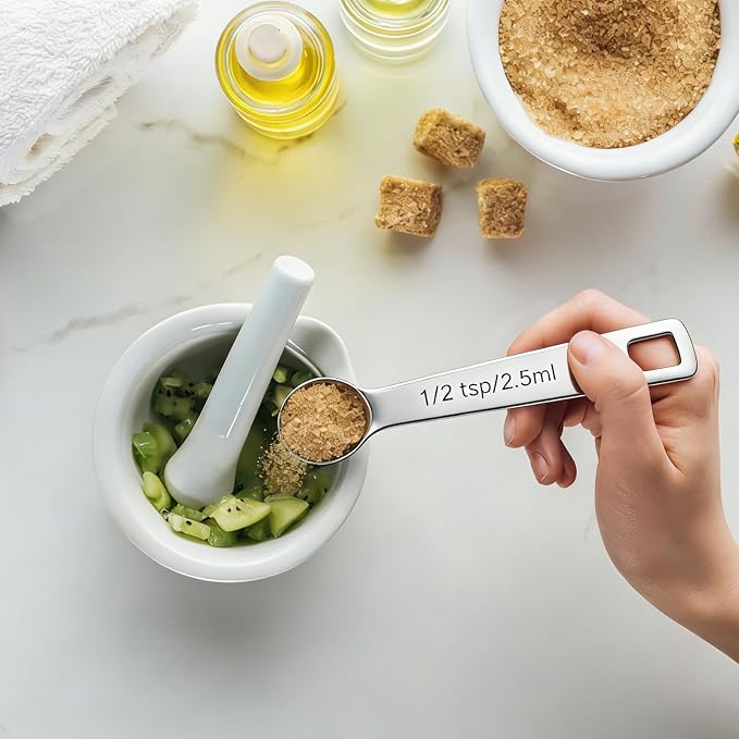5PCS 1/2tsp(1/6tbsp, 2.5 ml) Measuring Spoon Teaspoons Stainless Steel Measure Spoons for Precise Cooking, Baking and Spices Measurement