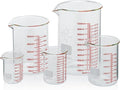 High Borosilicate Glass Measuring Cup Set-V-Shaped Spout,Includes 60ml(2OZ), 120ml(4OZ), 250ml(8OZ), 500ml(16OZ), and 1000ml (32OZ) for Kitchen or Restaurant, Easy to Read