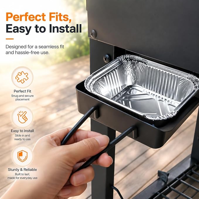 Grease Drip Pan for Nexgrill 720-0830H 720-0888N with 15 Liners | Includes drip pan holder & 15 aluminum foil liners; fits Nexgrill 720-0896 720-0898 720-0925P 720-0882A grease box