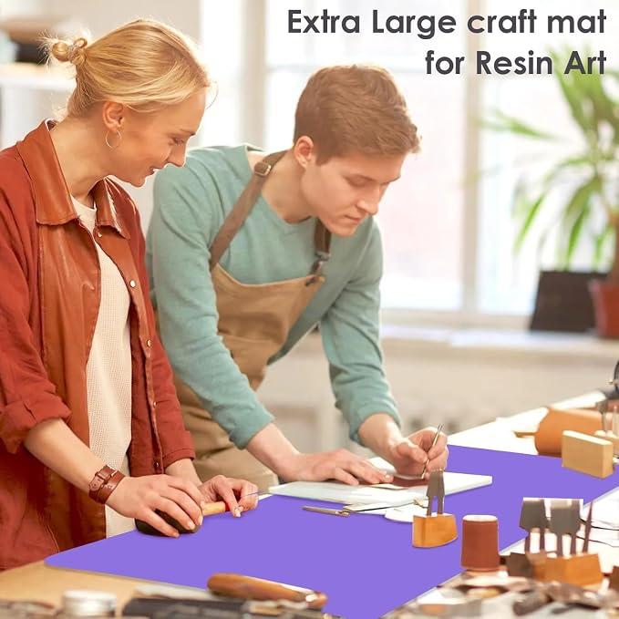 Extra Large Silicone Mats For Kitchen Counter, 27.6'' x 16'' Nonskid Silicone Placemats for Kids, Nonstick Purple Silicone Mat for Baking Crafts, Silicone Dab Mat Heat Resistant, 1Pack