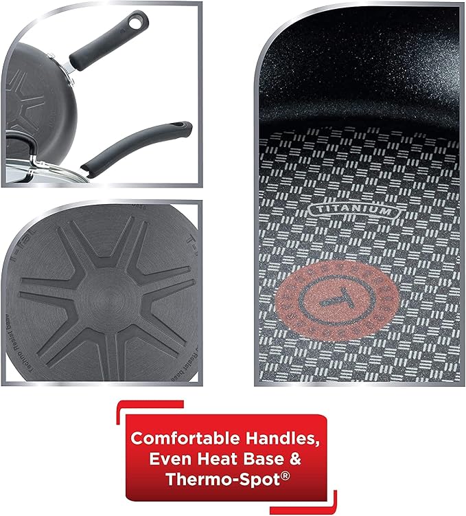 T-Fal Ultimate Hard Anodized Nonstick Fry Pan Set, 2-Pack, 8, 10 in, Onyx