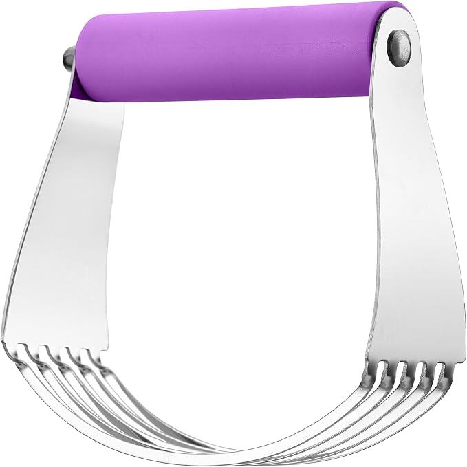 Spring Chef Large Dough Blender For Baking - Durable Pastry Blender, Orchid | Heavy Duty Dough Mixer Hand Tool w/ Stainless Steel Blades, Professional Pastry Cutter Tool for Easy Mixing, Dishwasher Safe