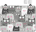 Electric Stove Top Cover Protector – Gray Cartoon Cat Glass Flat Top Stove Mat Oven Induction Cooktop Mat for Ceramic Countertop Mats Heat-Resistant Dish Drying Mat