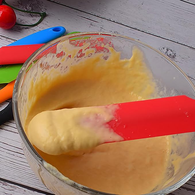 3 Pcs Jar Spatula,Sourdough Spatula with Long Handle,Silicone Skinny Spatulas Scraper for Jars