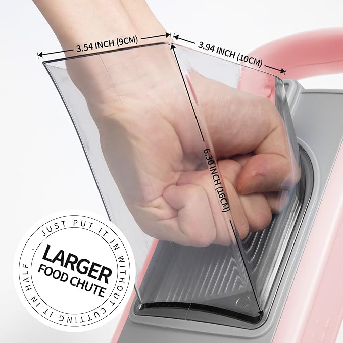 All-in-1 Safe Mandoline Slicer for Kitchen, Food Chopper with Container | 0.1-8mm Thickness Vegetable Chopper, Safe Mandoline Slicer, Potato French Fry Cutter Tomato Apple Slicer Onion (Pink)