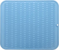MicoYang Silicone Dish Drying Mat for Multiple Usage,Easy clean,Eco-friendly,Heat-resistant Silicone Mat for Kitchen Counter or Sink,Refrigerator or Drawer Liner Light Blue 2XL 24 inches x 18 inches