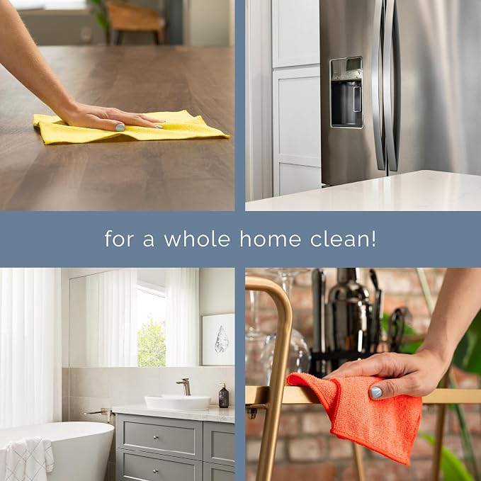 S&T INC. Microfiber Cleaning Cloth, 25 Pack, 11.5" x 11.5" | Bulk Cleaning Cloth for Home and Car, Reusable and Multi-Purpose Cleaning Rags, Machine Washable